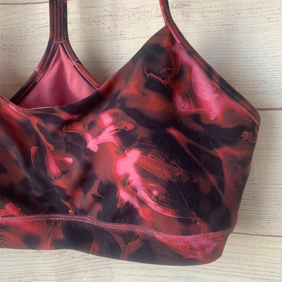 Lululemon Flow Y Bra Intensity Pink Blossom Multi with Pads Nulu Size 12 - Picture 3 of 15